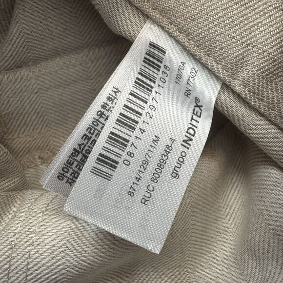 NWT Zara Women’s Straight Leg Pants Light Beige Workwear Style Size M 28 - Picture 5 of 9